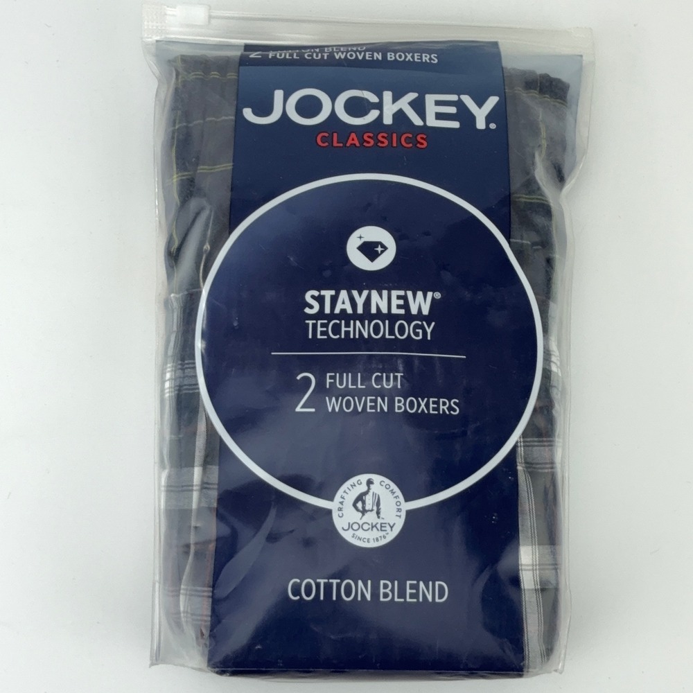 Jockey Classics 2 Pack Full Cut Woven Boxers Plaid 3XL 3TG 48-50 603039940